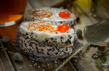 Fruit cake with coconut chips