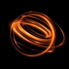 Abstract ring background with luminous swirling backdrop. light circles light effect. Glowing cover. Image of color atoms and electrons. Physics concept. Nanotechnology flow sparks.