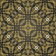 Damask classic golden pattern. Seamless abstract background with repeating elements