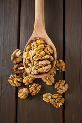 walnuts on wooden surface