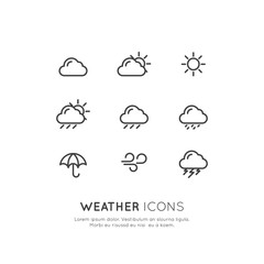 Obraz premium Vector Icon Style Illustration of Weather Forecast Mobile and Web Application Button Symbol, Isolated Minimalistic Object