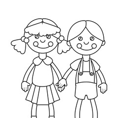 cute rag dolls icon vector illustration design