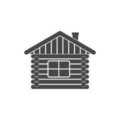 Wood log house icon vector illustration
