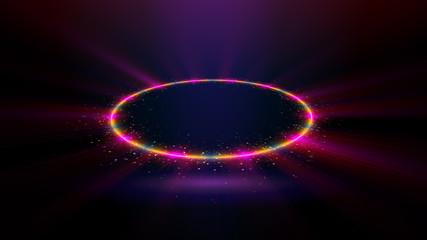 Glow effect. Glint galaxy. Abstract rotational universe. Power energy. Glare tape. Luminous ring. Neon lights cosmic abstract frame. Magic design round frame. Swirl trail effect. Elegant style.