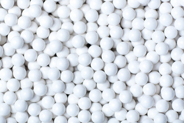 Background of white balls. airsoft 6mm