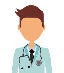 Fototapeta premium medical doctor man icon over white background. colorful design. vector illustration