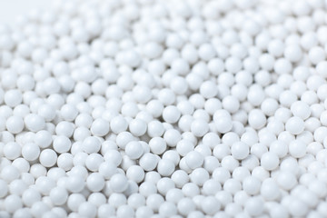 Background of white balls. airsoft 6mm bb