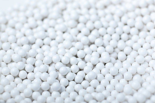 Background of white balls. airsoft 6mm bb