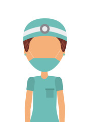 medical nurse woman cartoon icon over white background. colorful design. vector illustration