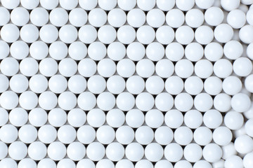 Background of white balls. airsoft 6mm.