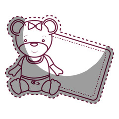 cute plush doll icon vector illustration design