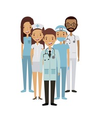 professional medical people over white background. colorful design. vector illustration