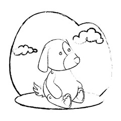 cute plush doll icon vector illustration design