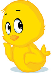 cute chicken cartoon - vector illustration