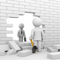 Meeting through the wall