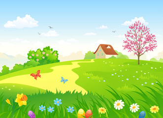 Easter country landscape
