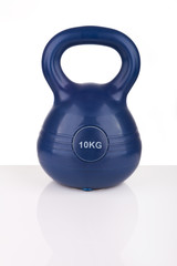 Obraz na płótnie Canvas 10 kg kettlebell isolated on white background with reflection