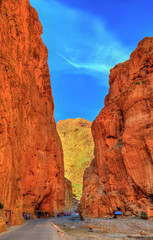 Todgha Gorge, a canyon in the Atlas Mountains. Morocco