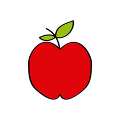 apple fruit icon over white background. colorful design. vector illustration