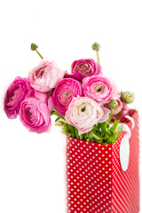 Bouquet of Pink Ranunculus, Buttercup Flowers