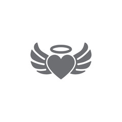 heart with wings icon. Vector illustration
