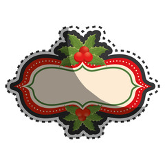 happy merry christmas floral decoration card vector illustration design