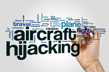 Aircraft hijacking word cloud concept