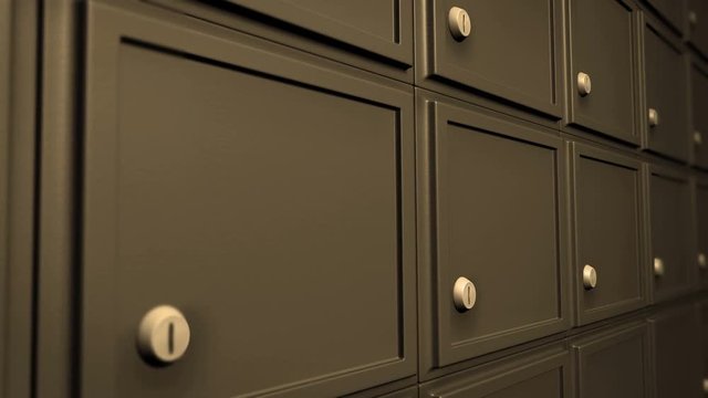 Seamless Loop of Safe Deposit Boxes in Bank