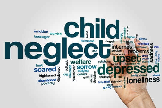 Child neglect word cloud