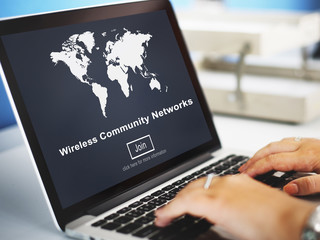 Wireless Community Network Connection Communication Concept