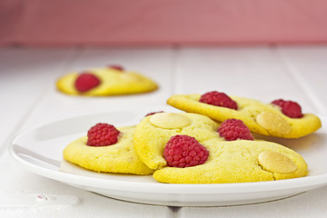 White chocolate raspberry cookies