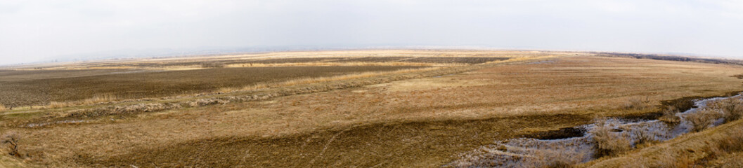 Part of the delta of river Evros, Greece, panoramic view