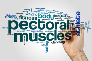 Pectoral muscles word cloud