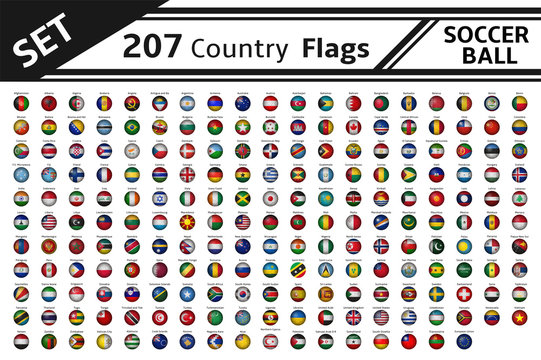 set 207 country flag soccer balls