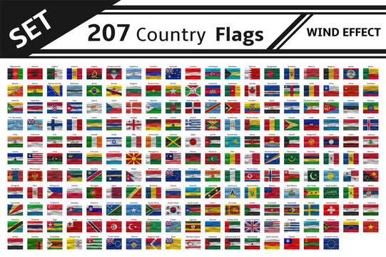 set 207 country flag wind effect