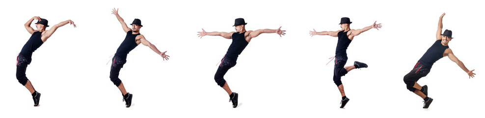 Muscular dancer isolated on white