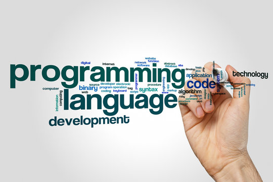 Programming language word cloud