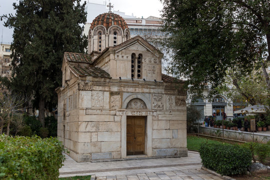 Amazing view of Agios Eleftherios church in Athens, Attica, Greece