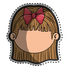 cute little girl character vector illustration design