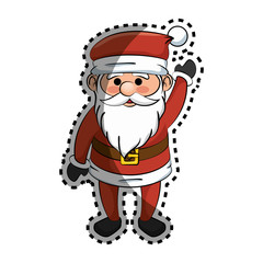 happy merry christmas santa claus card vector illustration design