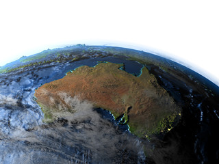 Australia on Earth - visible ocean floor