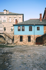 Fototapeta na wymiar part of a monastery on Mount Athos, Greece