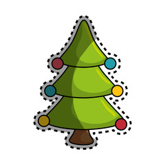 happy merry christmas tree card vector illustration design