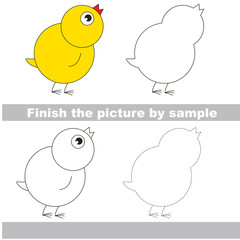 Drawing worksheet. Small Yellow Chicken.