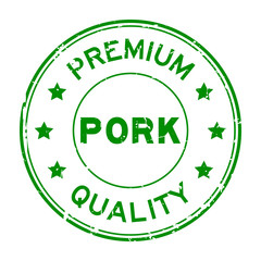 Grunge green premium quality pork round rubber seal stamp