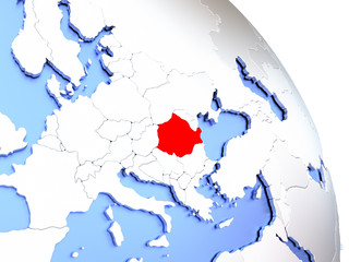 Fototapeta premium Romania on elegant globe