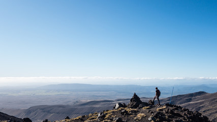 Hiker enjoying valley view