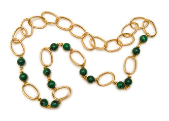 Nice elegant necklace isolated on white background