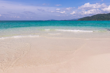 Blue water and the beach at lipe island south of Thailand