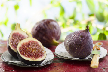 Fresh figs in the orchard 